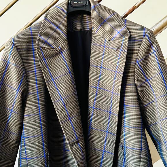 BALENCIAGA: Men's Plaid Oversized Cotton Flap Coat- Medium